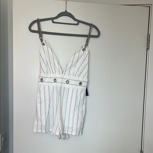Carmar White Romper with Chain Straps